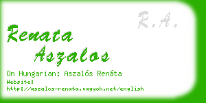 renata aszalos business card